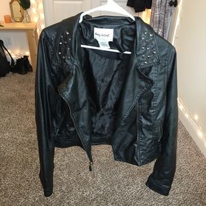 Black fake leather jacket!